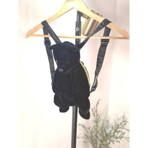 Teddy Bear Backpack festival black velvet teen kidcore backpack girlypop med